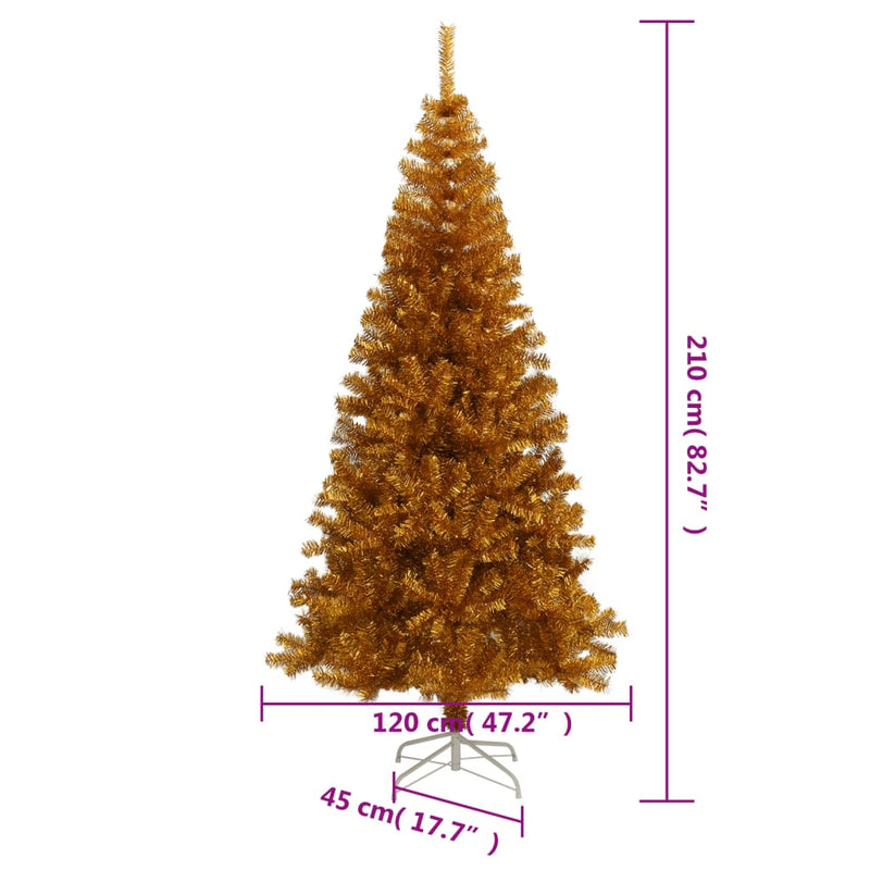 Artificial Christmas Tree with Stand Gold 210 cm PET Payday Deals