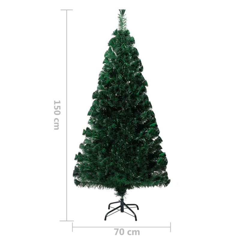 Artificial Christmas Tree with Stand Green 150 cm Fibre Optic Payday Deals