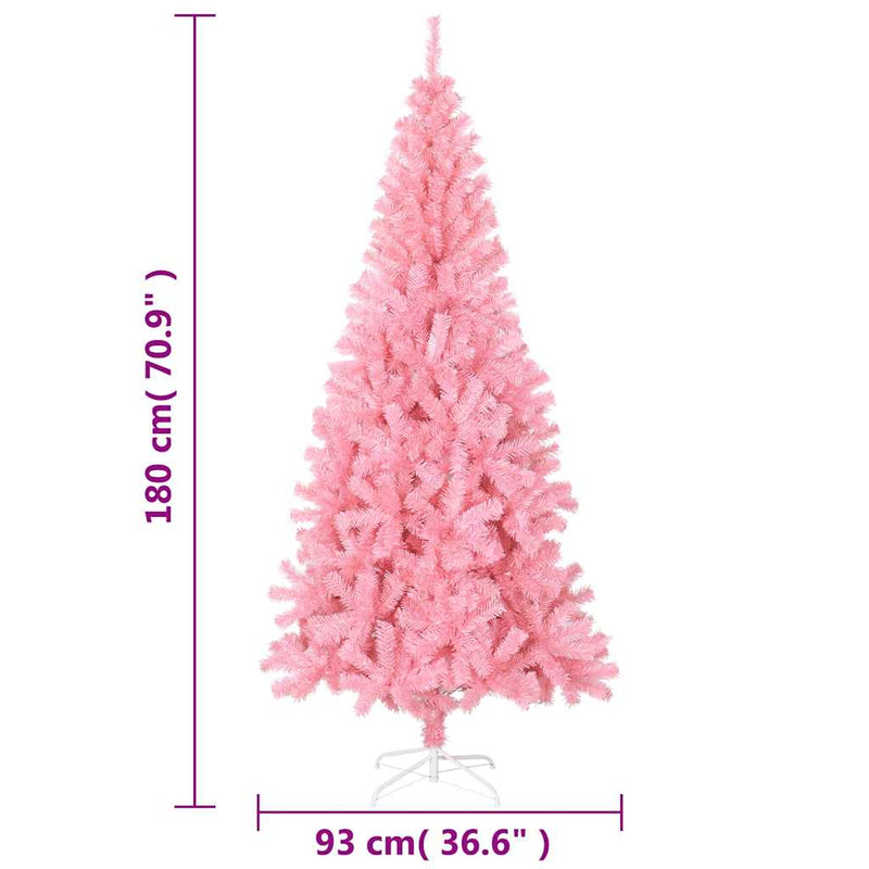Artificial Christmas Tree with Stand Pink 180 cm PVC Payday Deals