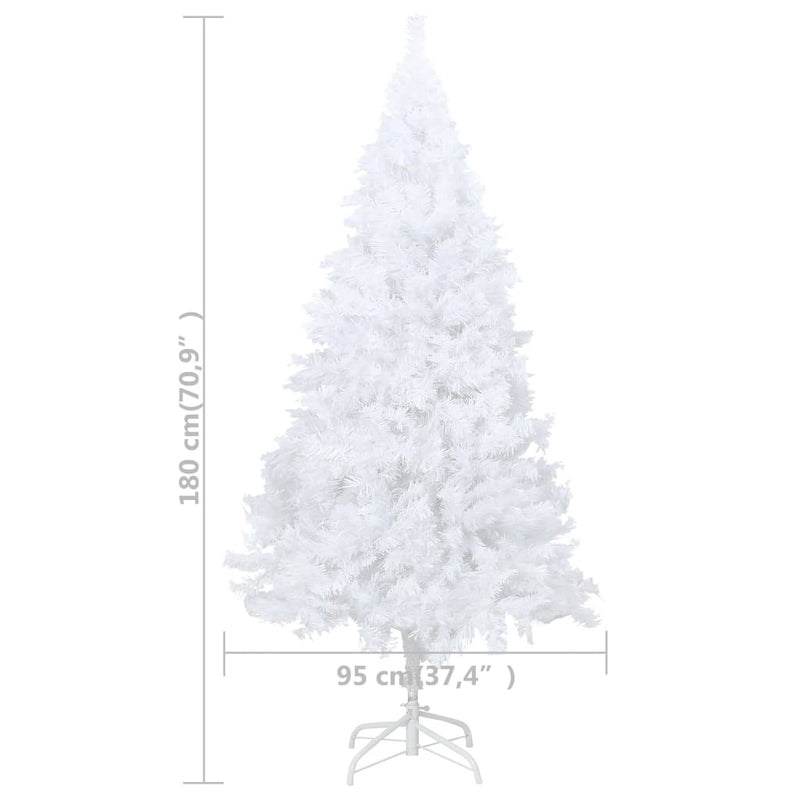 Artificial Christmas Tree with Thick Branches White 180 cm PVC Payday Deals