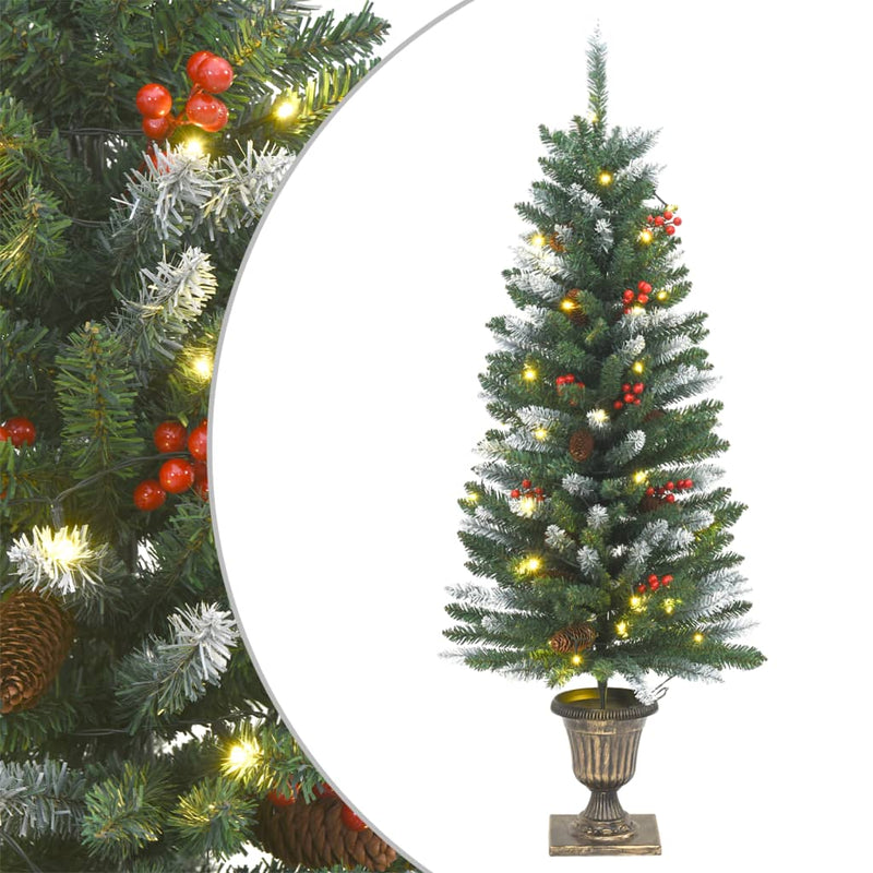 Artificial Christmas Trees 2 pcs 100 LEDs Green and White 120 cm Payday Deals