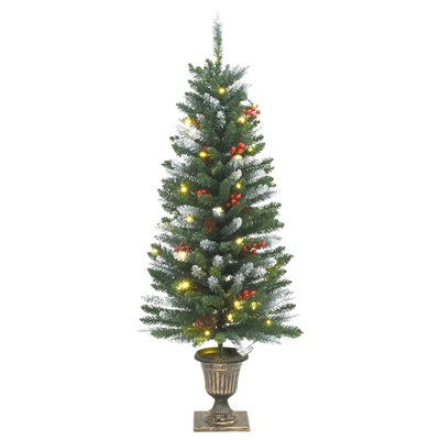 Artificial Christmas Trees 2 pcs 100 LEDs Green and White 120 cm Payday Deals