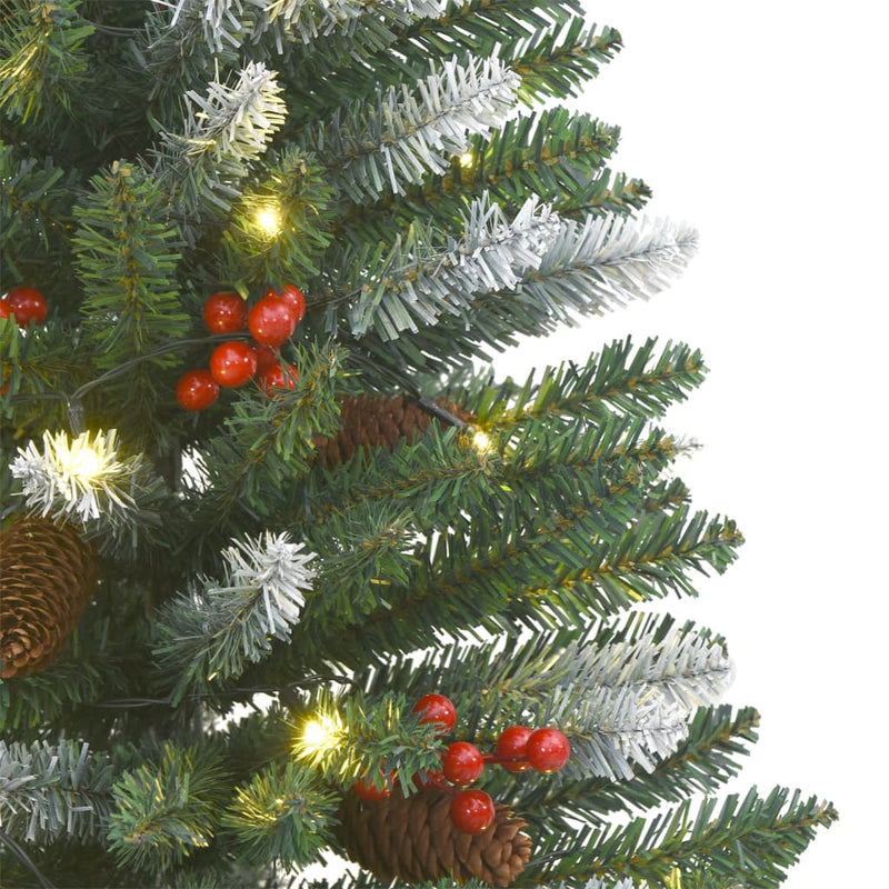 Artificial Christmas Trees 2 pcs 100 LEDs Green and White 120 cm Payday Deals