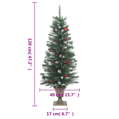 Artificial Christmas Trees 2 pcs 100 LEDs Green and White 120 cm Payday Deals