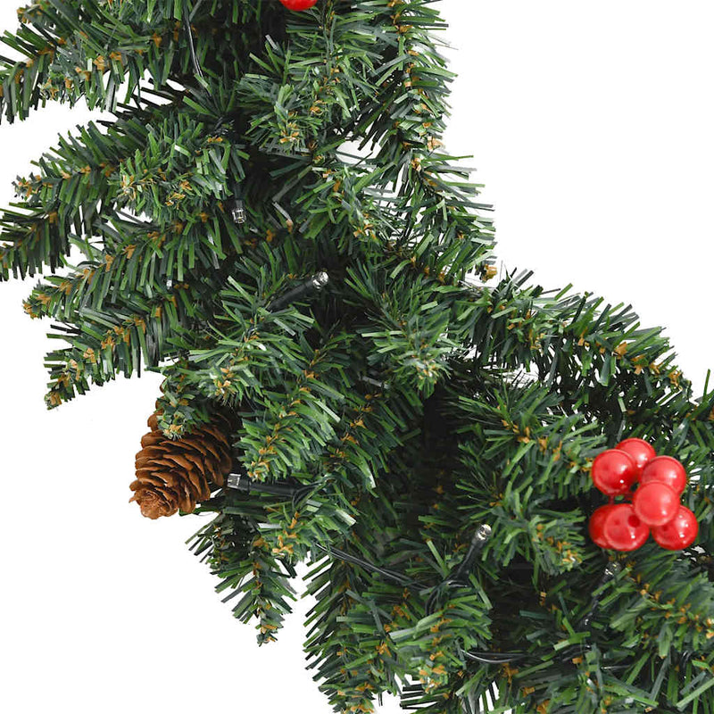 Artificial Christmas Trees 2 pcs with Wreath, Garland and LEDs Payday Deals
