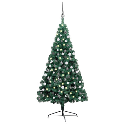 Artificial Half Christmas Tree with LEDs&Ball Set Green 180 cm Payday Deals