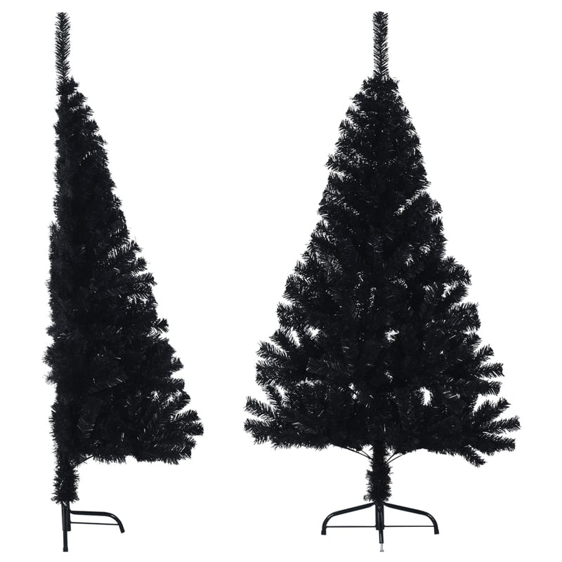 Artificial Half Christmas Tree with Stand Black 120 cm PVC Payday Deals