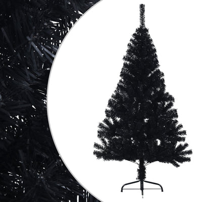 Artificial Half Christmas Tree with Stand Black 120 cm PVC Payday Deals