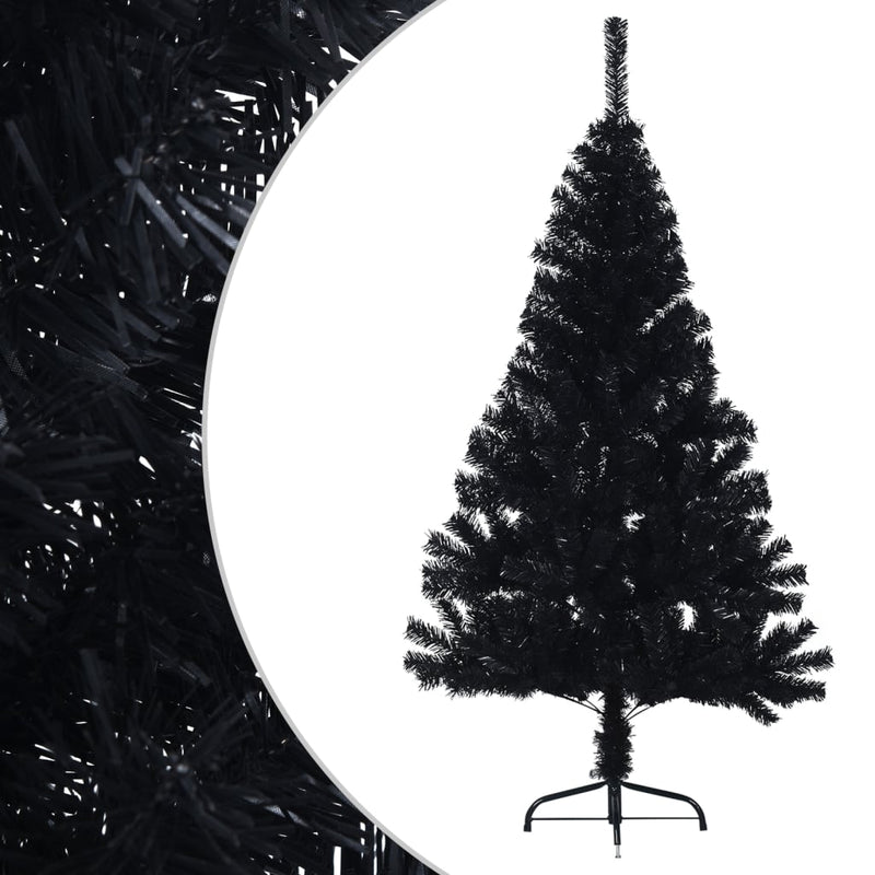 Artificial Half Christmas Tree with Stand Black 120 cm PVC Payday Deals
