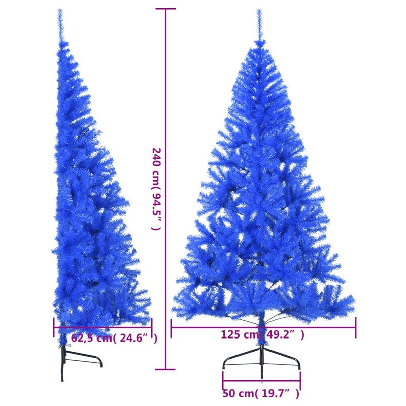 Artificial Half Christmas Tree with Stand Blue 240 cm PVC Payday Deals
