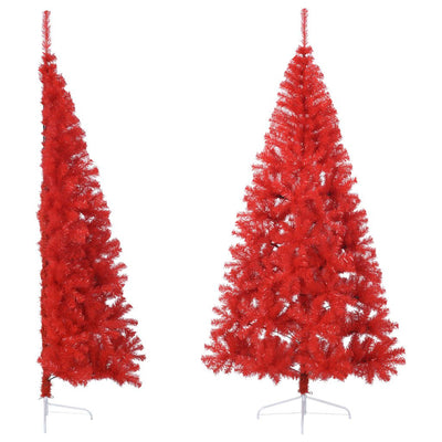 Artificial Half Christmas Tree with Stand Red 210 cm PVC