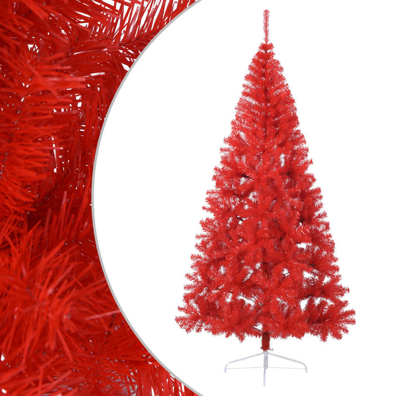 Artificial Half Christmas Tree with Stand Red 240 cm PVC Payday Deals