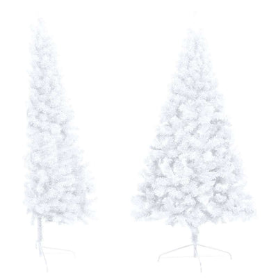 Artificial Half Pre-lit Christmas Tree with Ball Set White 210 cm Payday Deals