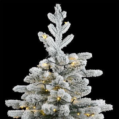 Artificial Hinged Christmas Tree 300 LEDs & Flocked Snow 180 cm Payday Deals