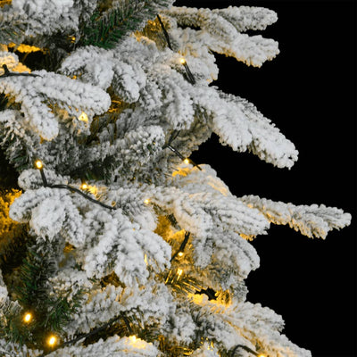 Artificial Hinged Christmas Tree 300 LEDs & Flocked Snow 180 cm Payday Deals