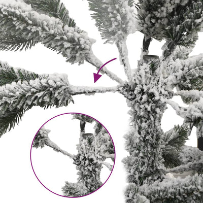 Artificial Hinged Christmas Tree 300 LEDs & Flocked Snow 180 cm Payday Deals