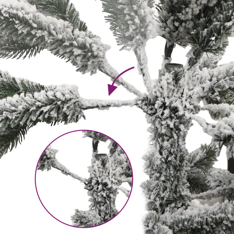 Artificial Hinged Christmas Tree 300 LEDs & Flocked Snow 180 cm Payday Deals