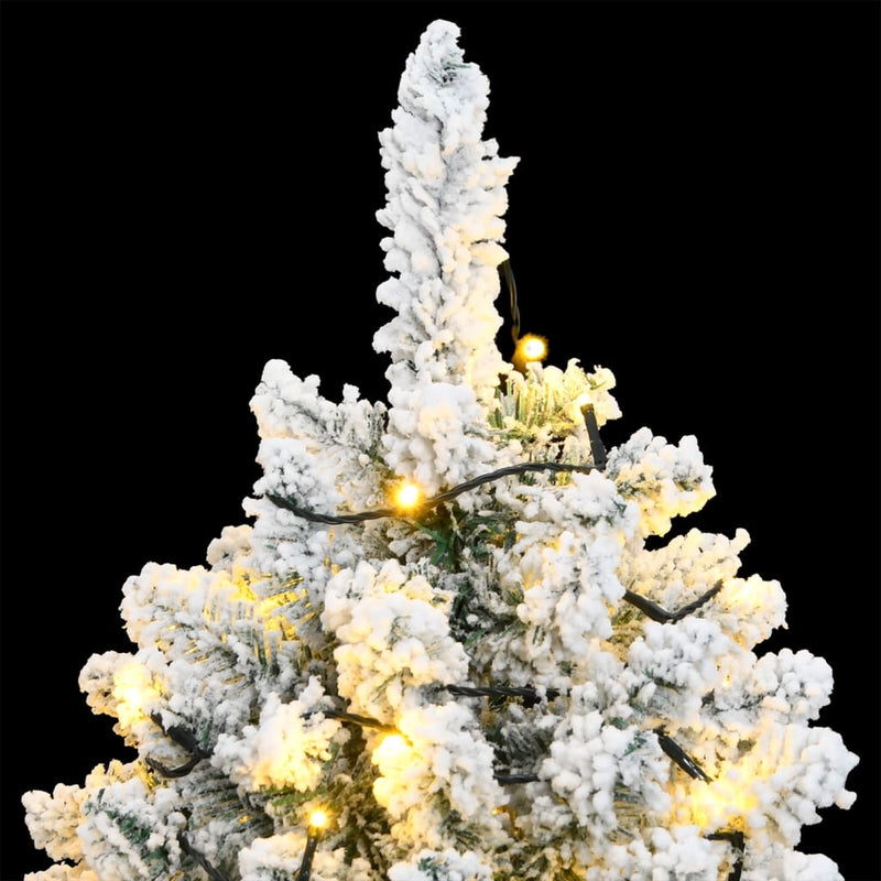 Artificial Hinged Christmas Tree 300 LEDs & Flocked Snow 210 cm Payday Deals