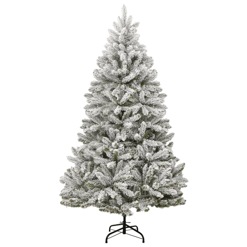 Artificial Hinged Christmas Tree 300 LEDs & Flocked Snow 210 cm Payday Deals
