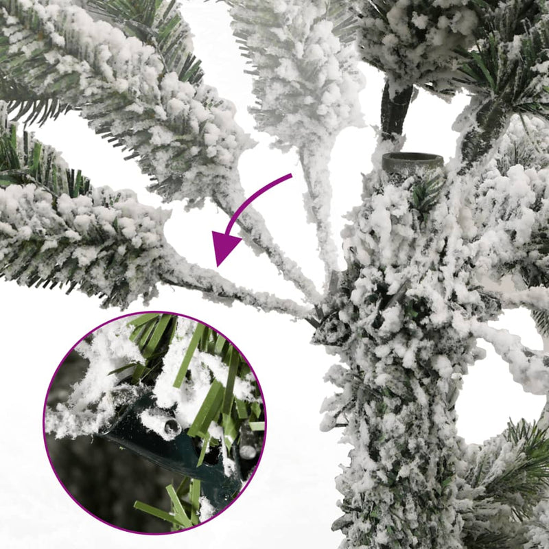 Artificial Hinged Christmas Tree 300 LEDs & Flocked Snow 210 cm Payday Deals
