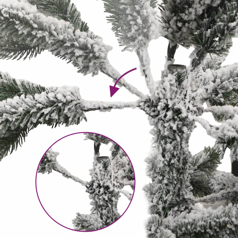 Artificial Hinged Christmas Tree 300 LEDs & Flocked Snow 210 cm Payday Deals