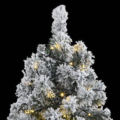 Artificial Hinged Christmas Tree 300 LEDs & Flocked Snow 210 cm Payday Deals