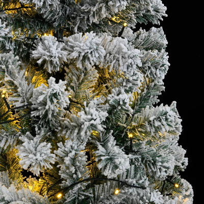 Artificial Hinged Christmas Tree 300 LEDs & Flocked Snow 210 cm Payday Deals