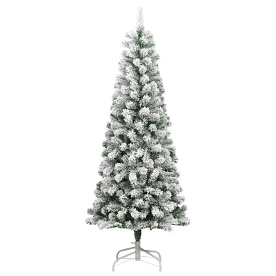 Artificial Hinged Christmas Tree 300 LEDs & Flocked Snow 210 cm Payday Deals