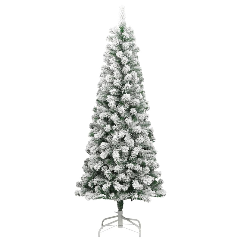 Artificial Hinged Christmas Tree 300 LEDs & Flocked Snow 210 cm Payday Deals