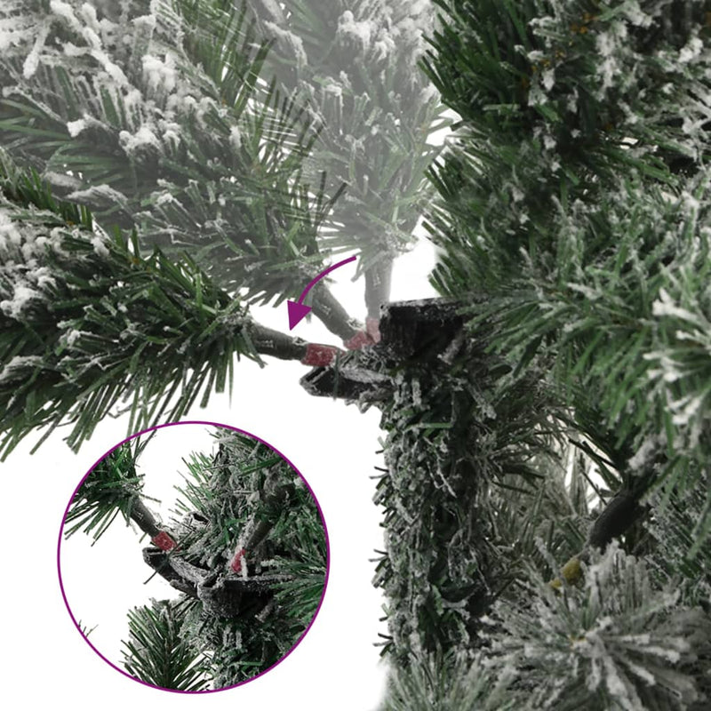 Artificial Hinged Christmas Tree 300 LEDs & Flocked Snow 210 cm Payday Deals