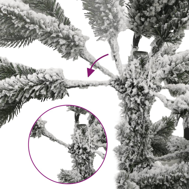 Artificial Hinged Christmas Tree 300 LEDs & Flocked Snow 240 cm Payday Deals
