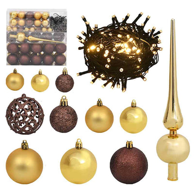 Artificial Hinged Christmas Tree with 300 LEDs & Ball Set 180 cm Payday Deals