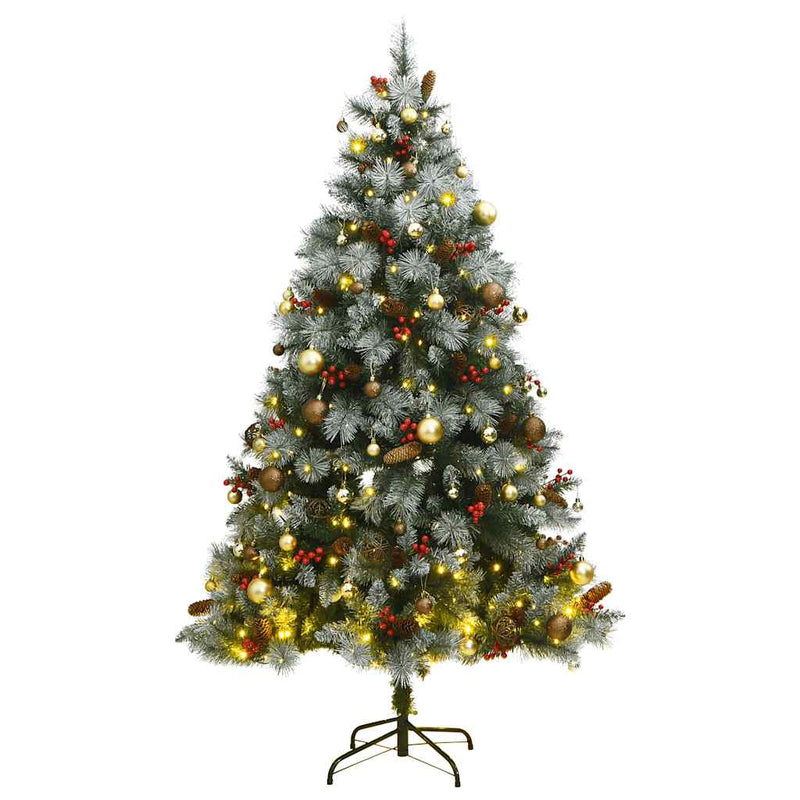 Artificial Hinged Christmas Tree with 300 LEDs & Ball Set 180 cm Payday Deals
