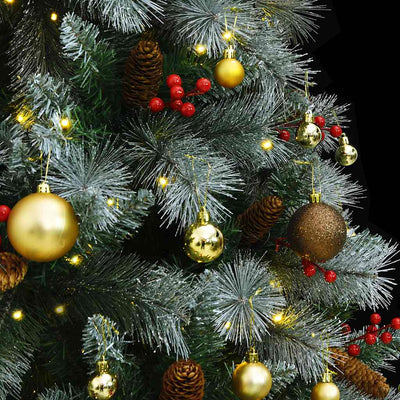 Artificial Hinged Christmas Tree with 300 LEDs & Ball Set 180 cm Payday Deals