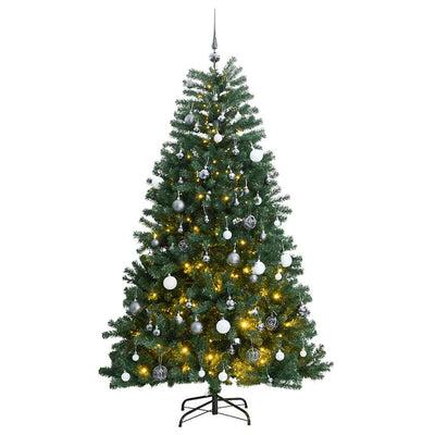 Artificial Hinged Christmas Tree with 300 LEDs & Ball Set 180 cm Payday Deals