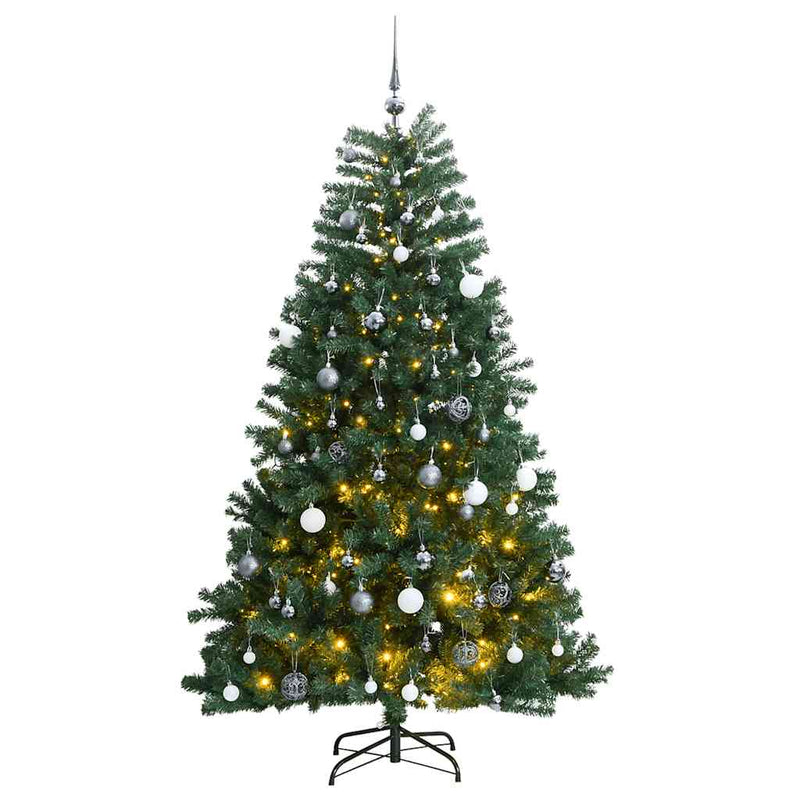 Artificial Hinged Christmas Tree with 300 LEDs & Ball Set 180 cm Payday Deals
