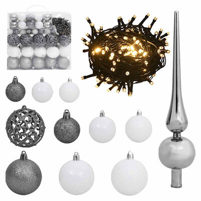 Artificial Hinged Christmas Tree with 300 LEDs & Ball Set 180 cm Payday Deals