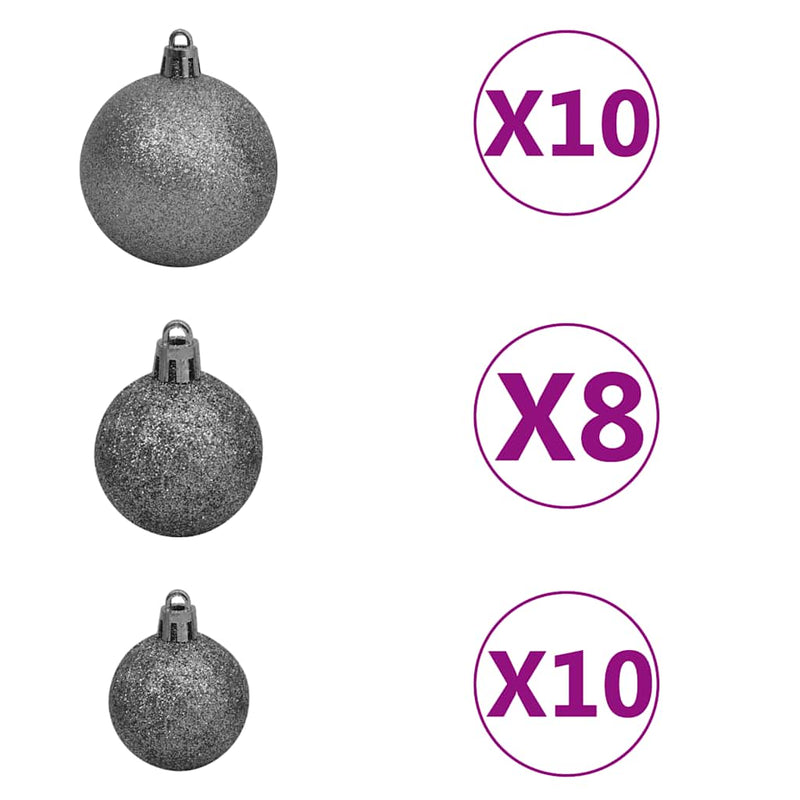 Artificial Hinged Christmas Tree with 300 LEDs & Ball Set 180 cm Payday Deals