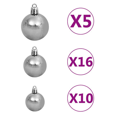 Artificial Hinged Christmas Tree with 300 LEDs & Ball Set 180 cm Payday Deals