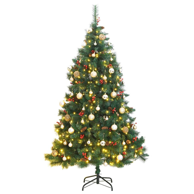 Artificial Hinged Christmas Tree with 300 LEDs & Ball Set 180 cm Payday Deals