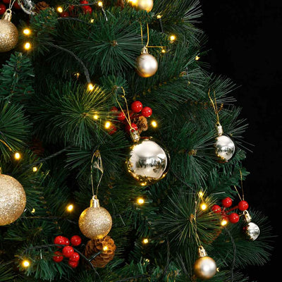 Artificial Hinged Christmas Tree with 300 LEDs & Ball Set 180 cm Payday Deals