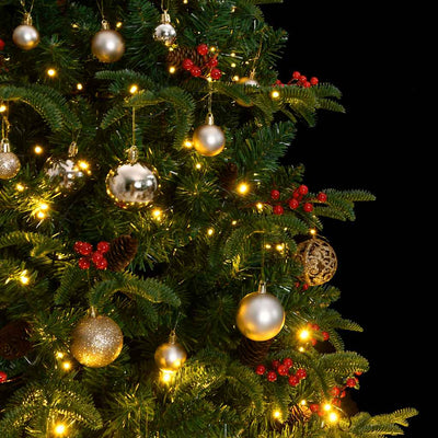 Artificial Hinged Christmas Tree with 300 LEDs & Ball Set 180 cm Payday Deals