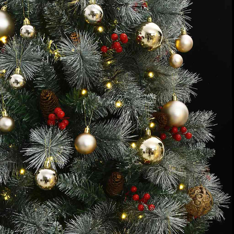 Artificial Hinged Christmas Tree with 300 LEDs & Ball Set 180 cm Payday Deals