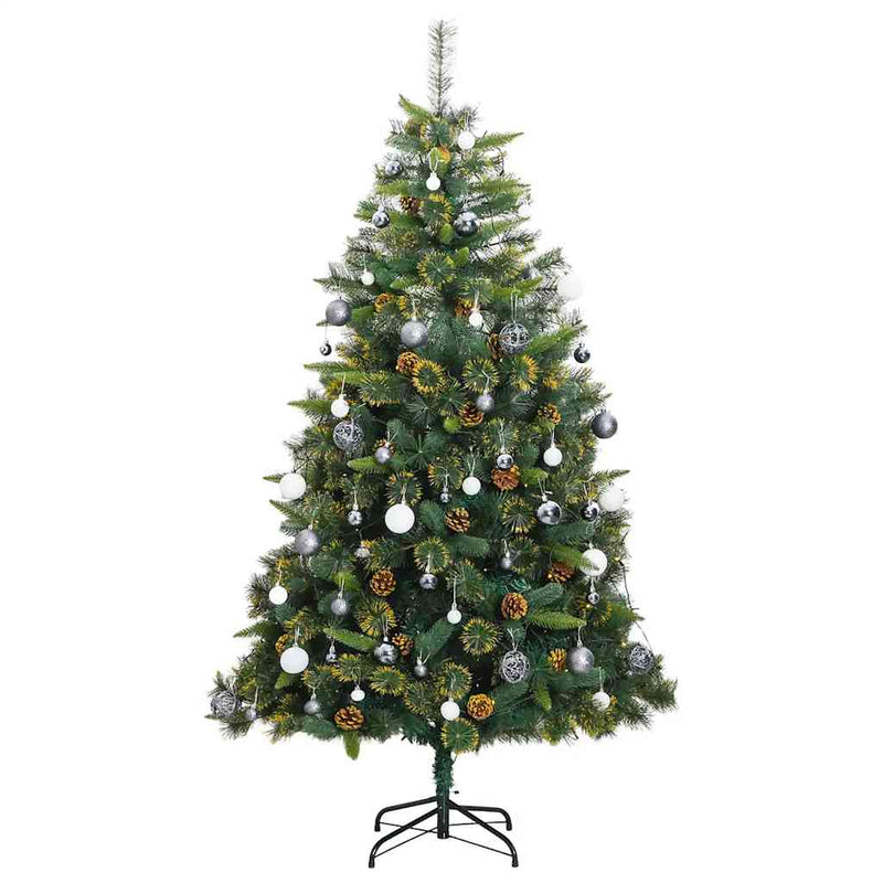 Artificial Hinged Christmas Tree with 300 LEDs & Ball Set 180 cm Payday Deals
