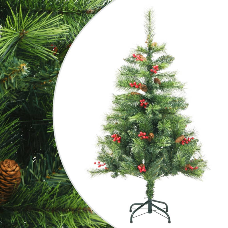 Artificial Hinged Christmas Tree with Cones and Berries 150 cm Payday Deals