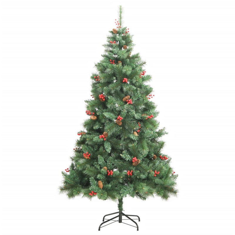 Artificial Hinged Christmas Tree with Cones and Berries 180 cm Payday Deals