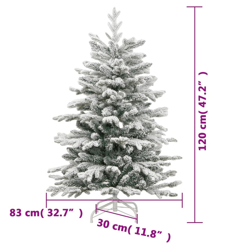 Artificial Hinged Christmas Tree with Flocked Snow 120 cm Payday Deals