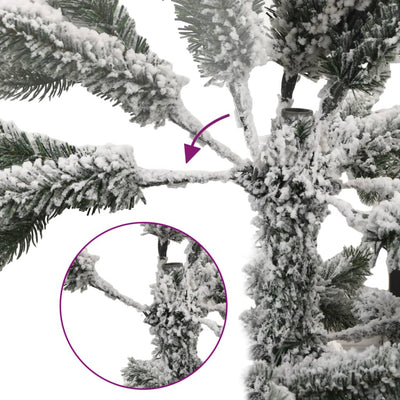 Artificial Hinged Christmas Tree with Flocked Snow 210 cm Payday Deals