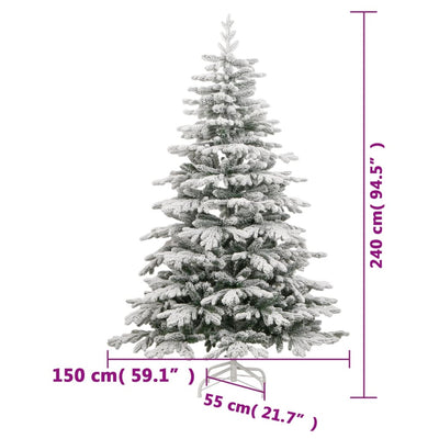 Artificial Hinged Christmas Tree with Flocked Snow 240 cm Payday Deals