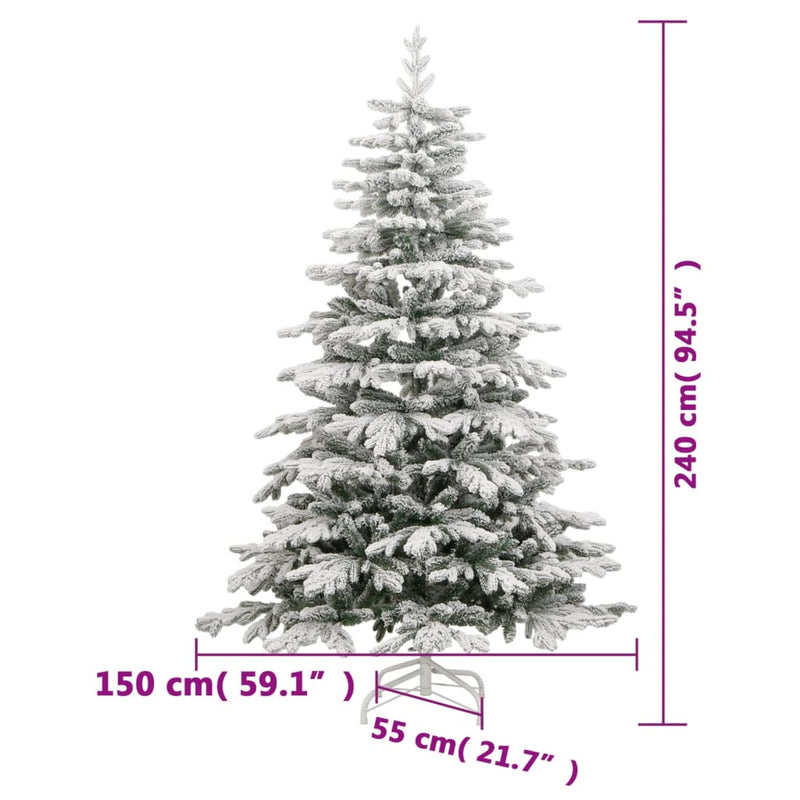 Artificial Hinged Christmas Tree with Flocked Snow 240 cm Payday Deals